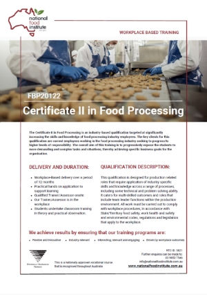 Certificate III in Food Processing